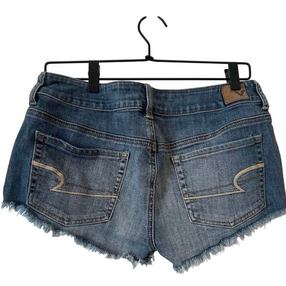 American Eagle Outfitters Embellished Distressed Y2K Denim Shorts Sz 8 - Picture 2 of 4